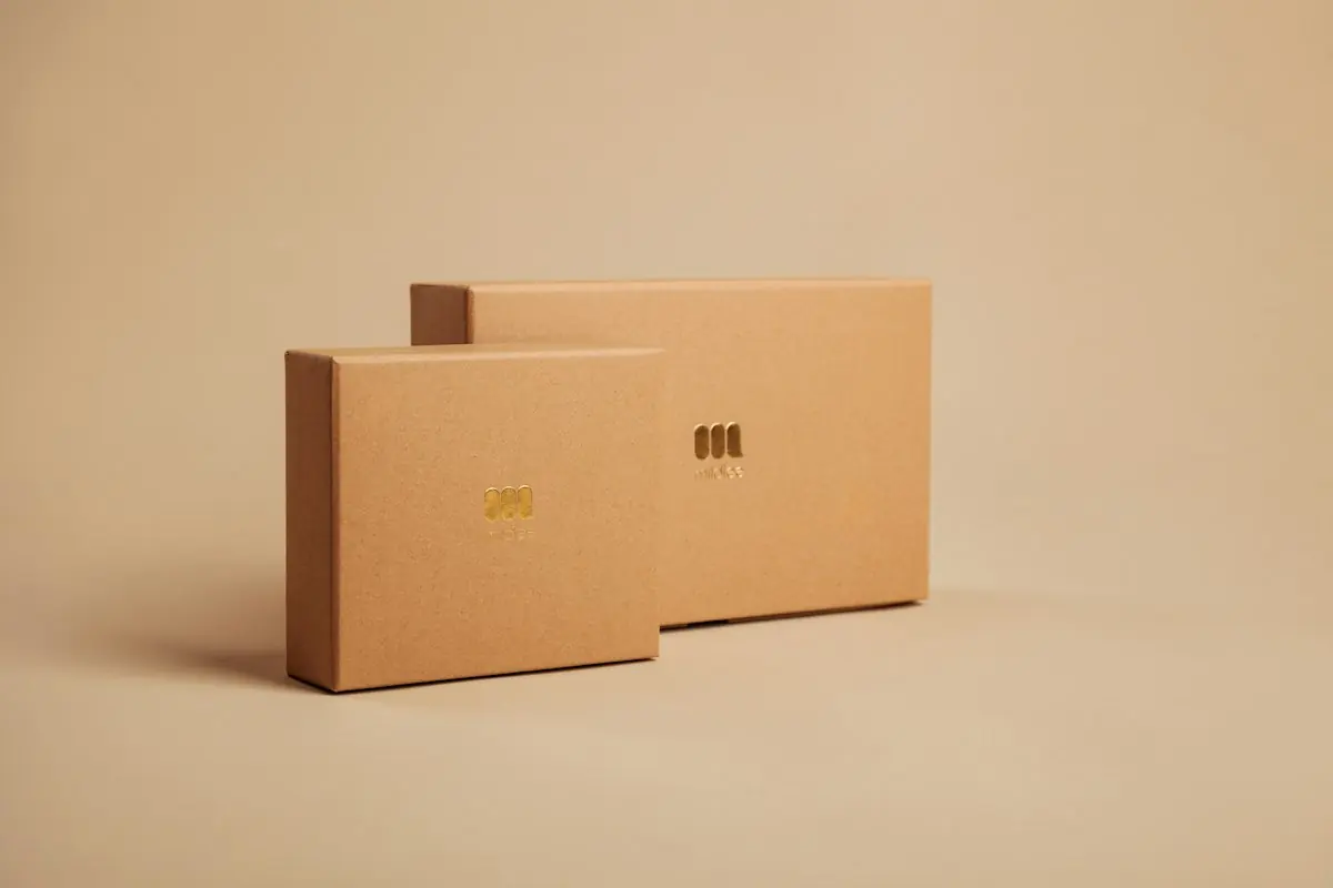 Craft shipping boxes on a warm background